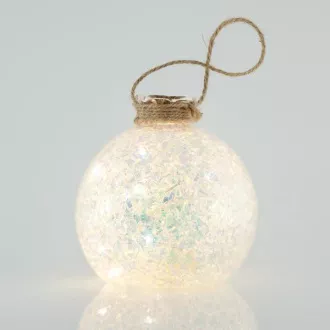 Eurolamp Božična dekoracija steklena osvetljena krogla, 10 cm, komplet 2