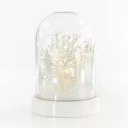Eurolamp Osvetljena kupola, z jelenom in drevesi, 10 LED, 12,5 x 18,5 cm, 1 kos