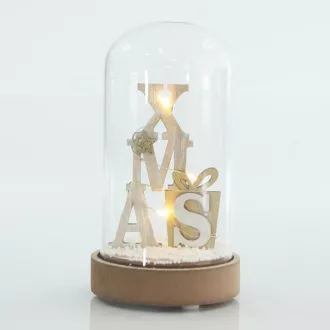 Eurolamp Steklena kupola z napisom xmas, 9 x 9 x 16 cm, 1 kos