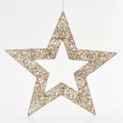 Eurolamp Star, zlata z bleščicami, 60 cm