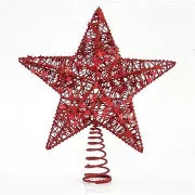 Eurolamp Zvezda za vrh božičnega drevesa, rdeča 30 cm
