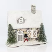 Eurolamp Božična dekoracija osvetljena snežna hišica, 26 x 14,5 x 25,5 cm, 1 kos