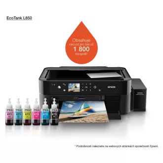 EPSON tiskalniško črnilo EcoTank L850, 3v1, A4, 38 strani na minuto, USB, LCD plošča, foto tiskalnik, 6ink EPSON tiskalniško črnilo EcoTank L850, 3v1, A4, 38 strani na minuto, USB, LCD plošča, foto tiskalnik, 6ink