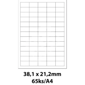 Etikete 38,1x21,2 mm 65 etiket na list 100 listov Smartline Etikete 38,1x21,2 mm 65 etiket na list 100 listov Smartline