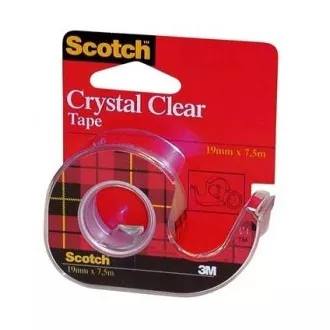 3M Scotch Crystal 19mmx7,5m lepilni trak z odvijalnikom