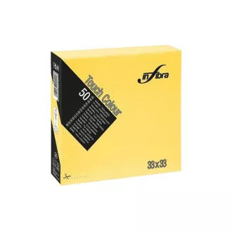 Papirnati prtički INFIBRA 2vrs. 33x33cm rumeni 50pcs