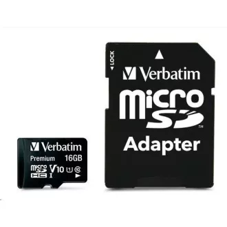 VERBATIM MicroSDHC kartica 16GB Premium, U1   SD adapter