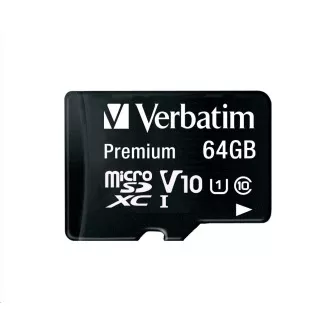 VERBATIM MicroSDXC 64GB Premium, U1   adapter