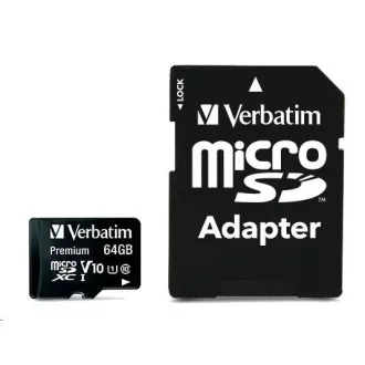 VERBATIM MicroSDXC 64GB Premium, U1   adapter