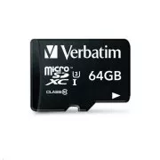 VERBATIM MicroSDXC 64GB Pro, U3   adapter