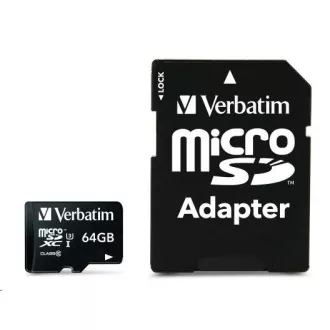 VERBATIM MicroSDXC 64GB Pro, U3   adapter
