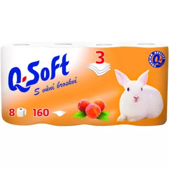 Toaletni papir Q-SOFT 3vrs. 160tears 8pcs breskev / prodaja po pakiranju Toaletni papir Q-SOFT 3vrs. 160tears 8pcs breskev / prodaja po pakiranju