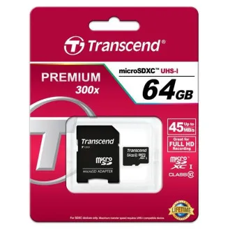 TRANSCEND MicroSDXC kartica 64 GB razreda 10, UHS-I (45 MB/s)