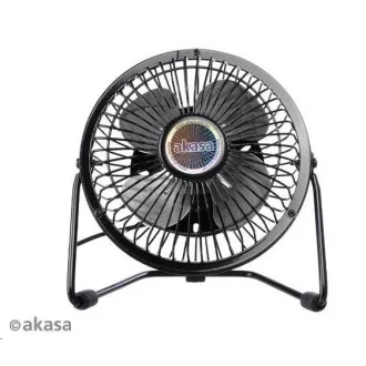 Namizni ventilator AKASA 4", 150 x 160 x 85 mm, napajalnik USB, aluminijaste lopatice