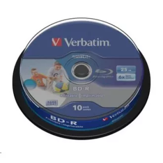 VERBATIM BD-R SL Datalife HTL (10 pakiranj)Blu-Ray/vreteno/6x/25 GB s široko možnostjo tiskanja