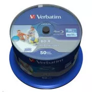 VERBATIM BD-R SL Datalife HTL (50 pakiranj)Blu-Ray/vreteno/6x/25 GB s široko možnostjo tiskanja