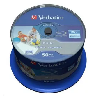 VERBATIM BD-R SL Datalife HTL (50 pakiranj)Blu-Ray/vreteno/6x/25 GB s široko možnostjo tiskanja