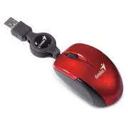 GENIUS MicroTraveler V2 miška/ žična/ 1200 dpi/ USB/ rdeča
