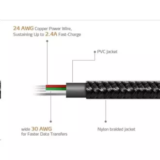 ADATA Micro USB kabel - USB A 2.0, 100 cm, črn