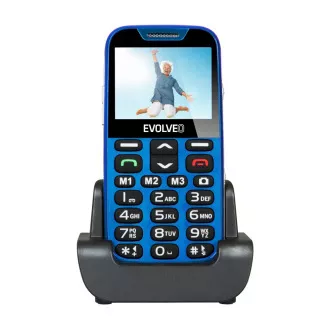 EVOLVEO EasyPhone XD, mobilni telefon za starejše s stojalom za polnjenje (moder)