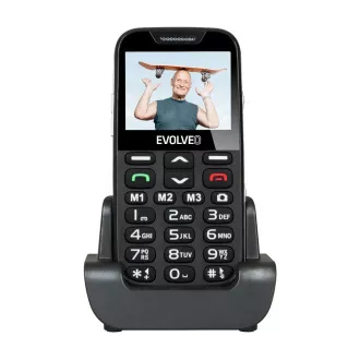 EVOLVEO EasyPhone XD, mobilni telefon za starejše s stojalom za polnjenje (črn)