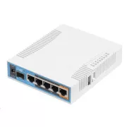 MikroTik hAP ac, 720MHz CPU, 128MB RAM, 5x LAN, 2.4 5GHz, Wi-Fi 802.11b/g/n/ac, SFP reža, vključeno. L4