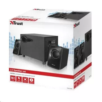 TRUST Speakers 2.1 Avora nizkotonski zvočniški komplet - črn