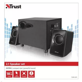 TRUST Speakers 2.1 Avora nizkotonski zvočniški komplet - črn