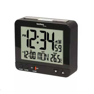 TechnoLine WT 195 - digitalna budilka črna s termometrom