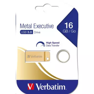 VERBATIM Flash disk 16 GB Metal Executive, USB 3.0, zlat, kovinski