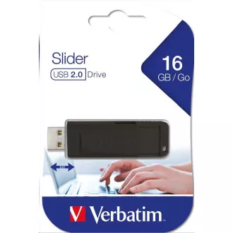 VERBATIM USB Flash Drive Store 'n' Go SLIDER 16 GB - črn
