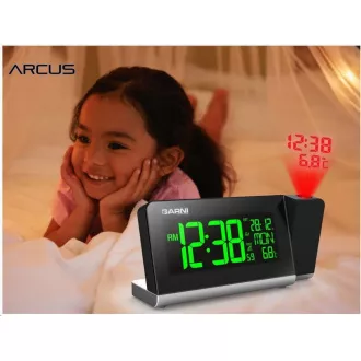 GARNI 165 Arcus - digitalna budilka s projekcijo časa in notranje temperature