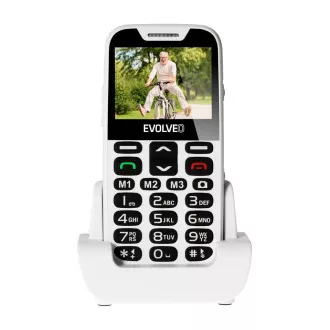 EVOLVEO EasyPhone XD, mobilni telefon za starejše s stojalom za polnjenje (bel)