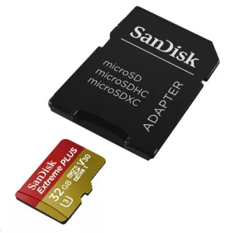 SanDisk MicroSDHC kartica 32 GB Extreme PLUS (10 MB/s, UHS-I V30, Rescue Pro Deluxe)   adapter