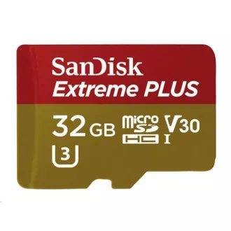 SanDisk MicroSDHC kartica 32 GB Extreme PLUS (10 MB/s, UHS-I V30, Rescue Pro Deluxe)   adapter