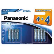 PANASONIC alkalne baterije EVOLTA Platinum LR03EGE/8BW 4 4F AAA 1, 5V (Blistr 8pcs)