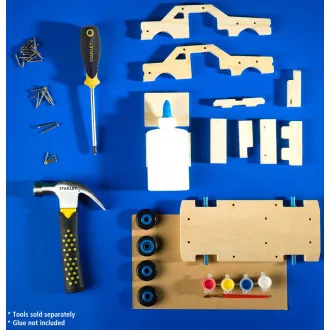 Stanley Jr. OK096-SY Gradbeni set, policijski avto, les