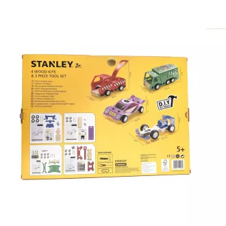 Stanley Jr. U001-K04-T03-SY Komplet 4 avtomobilov, izvijača in kladiva