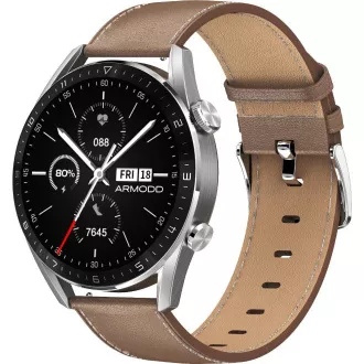 Silentwatch 5 Pro srebrna/koža ARMODD