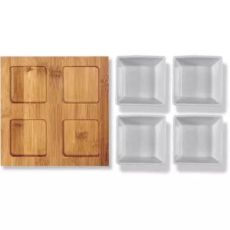 LT9018 SER.BOWLS 4 KOSI 19X19 BAMBUSOVIH SKLED LAMART