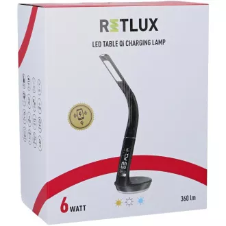 RTL 204 stm.LED svetilka.črna Qi 6W RETLUX