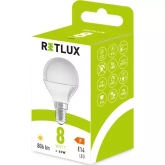 RLL 435 G45 E14 miniG 8W WW RETLUX