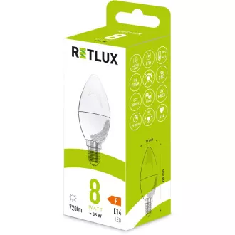 RLL 430 C37 E14 sveča 8W CW RETLUX