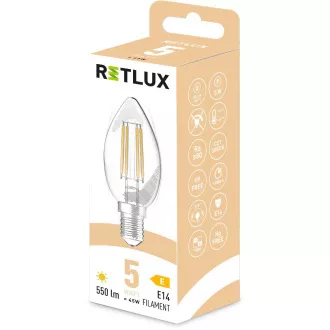 RFL 400 Fil. C35 E14 sveča 5W WW RETLUX