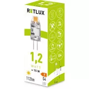 RLL 456 G4 1,2 W VODILA COB 12V WW RETLUX