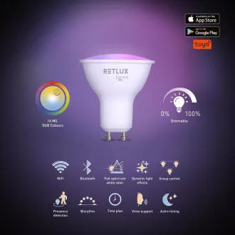 RSH 101 GU10 žarnica. 4,5 W RGB CCT RETLUX