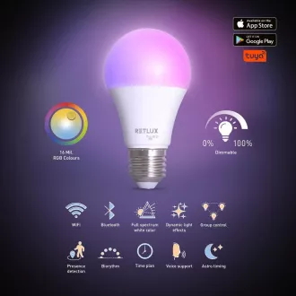RSH 102 A 60 E27 žarnica. 9W RGB CCT RETLUX