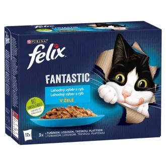 FELIX Fantastic Multipack 12x85g losos/losos/tuna/želatina trska