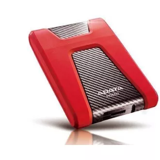 ADATA zunanji trdi disk 2TB USB 3.1 DashDrive Durable HD650, rdeč (gumijast, odporen na udarce)