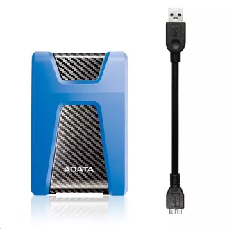 ADATA zunanji trdi disk 2TB 2, 5" USB 3.1 DashDrive Durable HD650, moder (gumijast, odporen na udarce)